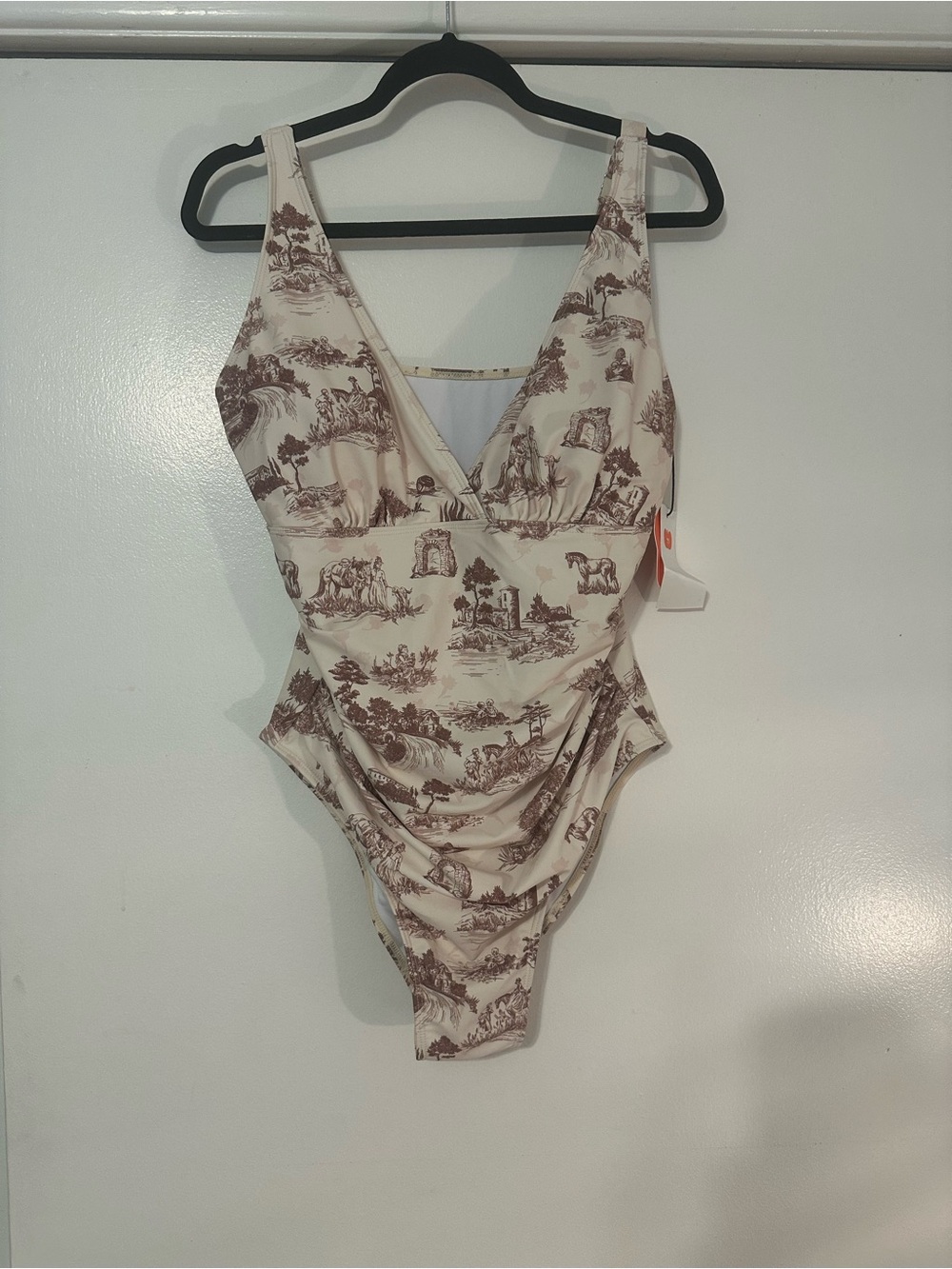 Cider Cream Toile Print One-Piece Swimsuit